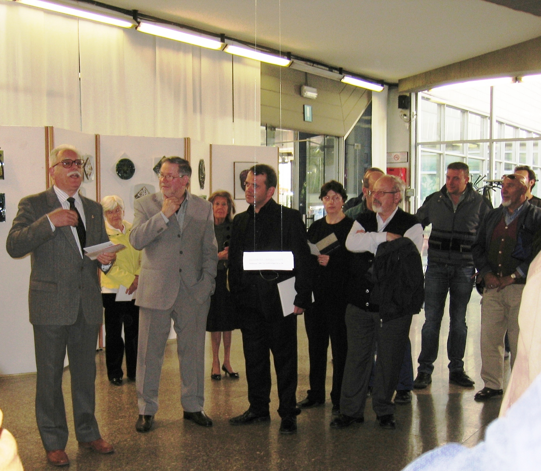 Inaugurazione mostra in Regione a Trento-13-5-2008=Da sinistra:il Prof.Franco Lancetti,Fabrizio Marizza e il pittore Salvatore Pepe