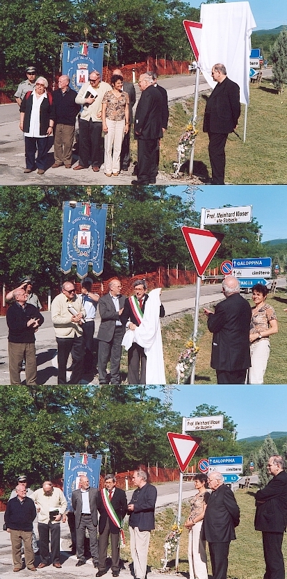 Inaugurazione strada Borgo Val di Taro (PR) al Micologo Prof Meinhard  Moser