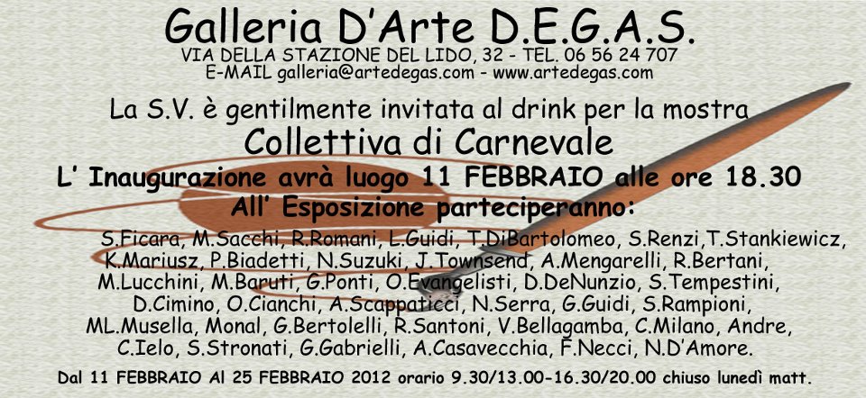 Collettiva di Carnevale Galleria De.ga.s.