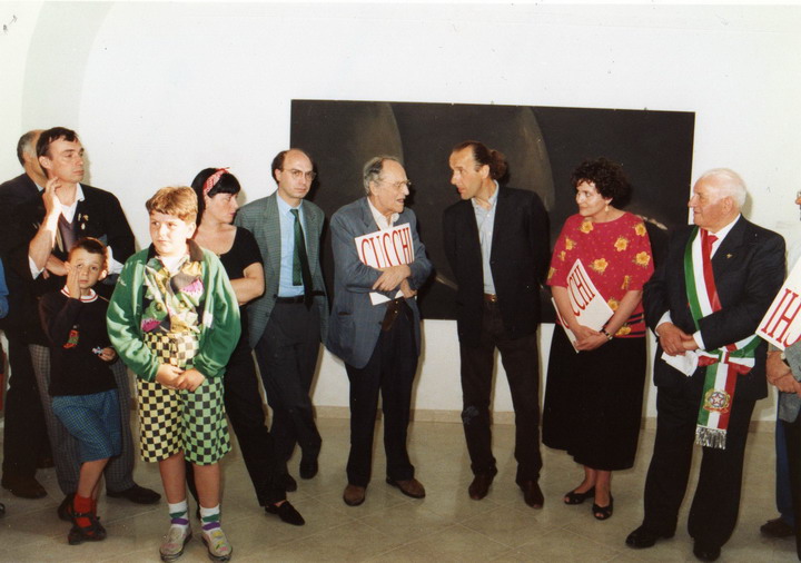 Col pittore Enzo Cucchi, Antonello Trombadori e Gino Cesaroni