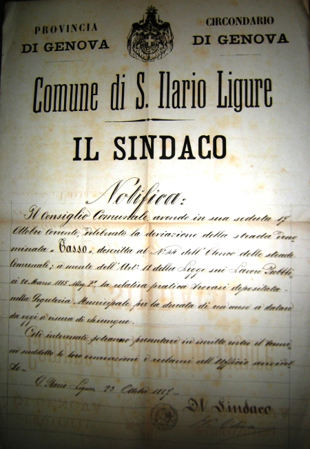 Documento comunale del 1887