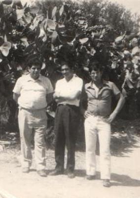 Salvatore Borelli(al centro), con i fratelli Aldo(a sinistra) e Ugo(a destra) - foto anni 70